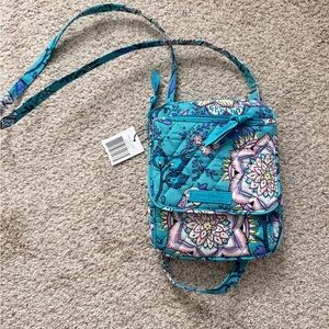 Vera Bradley Turquoise Floral Quilted Crossbody Bag